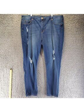 Melissa McCarthy & Seven7 Jeans Womens 24W Blue Skinny Denim Stretch *Read*